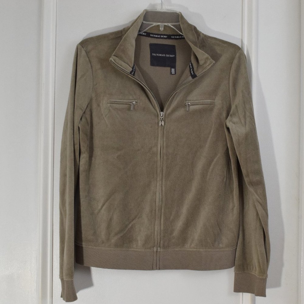 Victoria Secret Velour Jacket Women Medium Zip Up